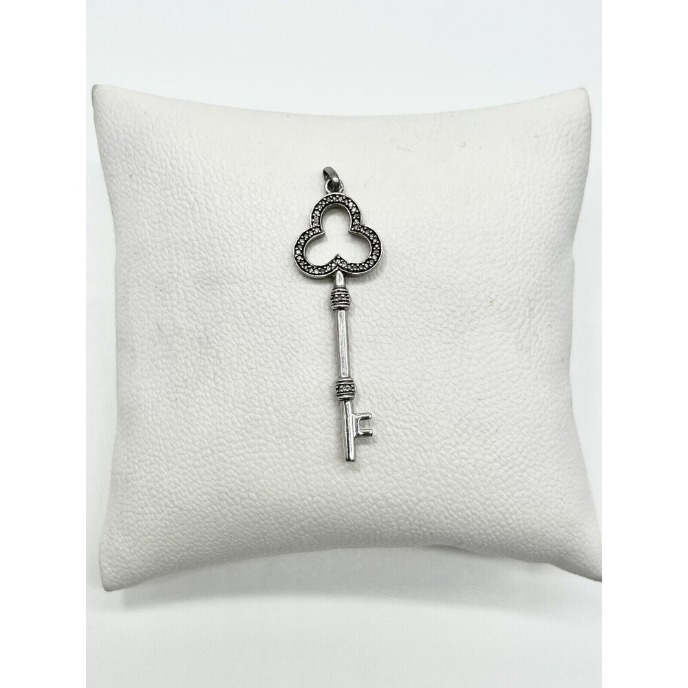 Moyer Sterling Silver Diamond Key Necklace Pendant Charm 925 Club Skeleton FREE